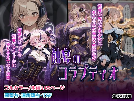 蝕宴のコラプティオ  淫魔の呪いで美少女に変えられた高慢な特待生が、清楚系ビッチな淫魔Vアイドルに堕ちるまでの2週間【しにもの】  エロ画像710529